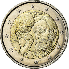 Francia, 2 Euro, Auguste Rodin, 2017, BB+, Bi-metallico, Gadoury:25, KM:New