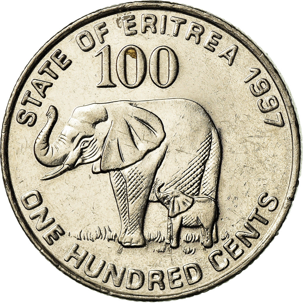 Coin, Eritrea, 100 Cents, 1997, EF(40-45), Nickel Clad Steel, KM:48