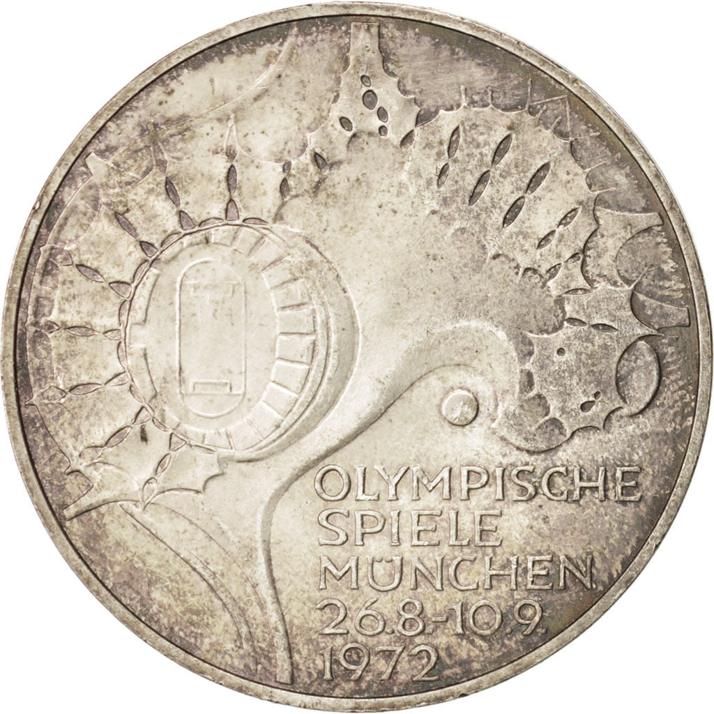 Monnaie, République fédérale allemande, 10 Mark, 1972, Karlsruhe, SUP