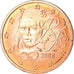 Frankrijk, 2 Euro Cent, 2008, UNC-, Copper Plated Steel, Gadoury:2, KM:1283