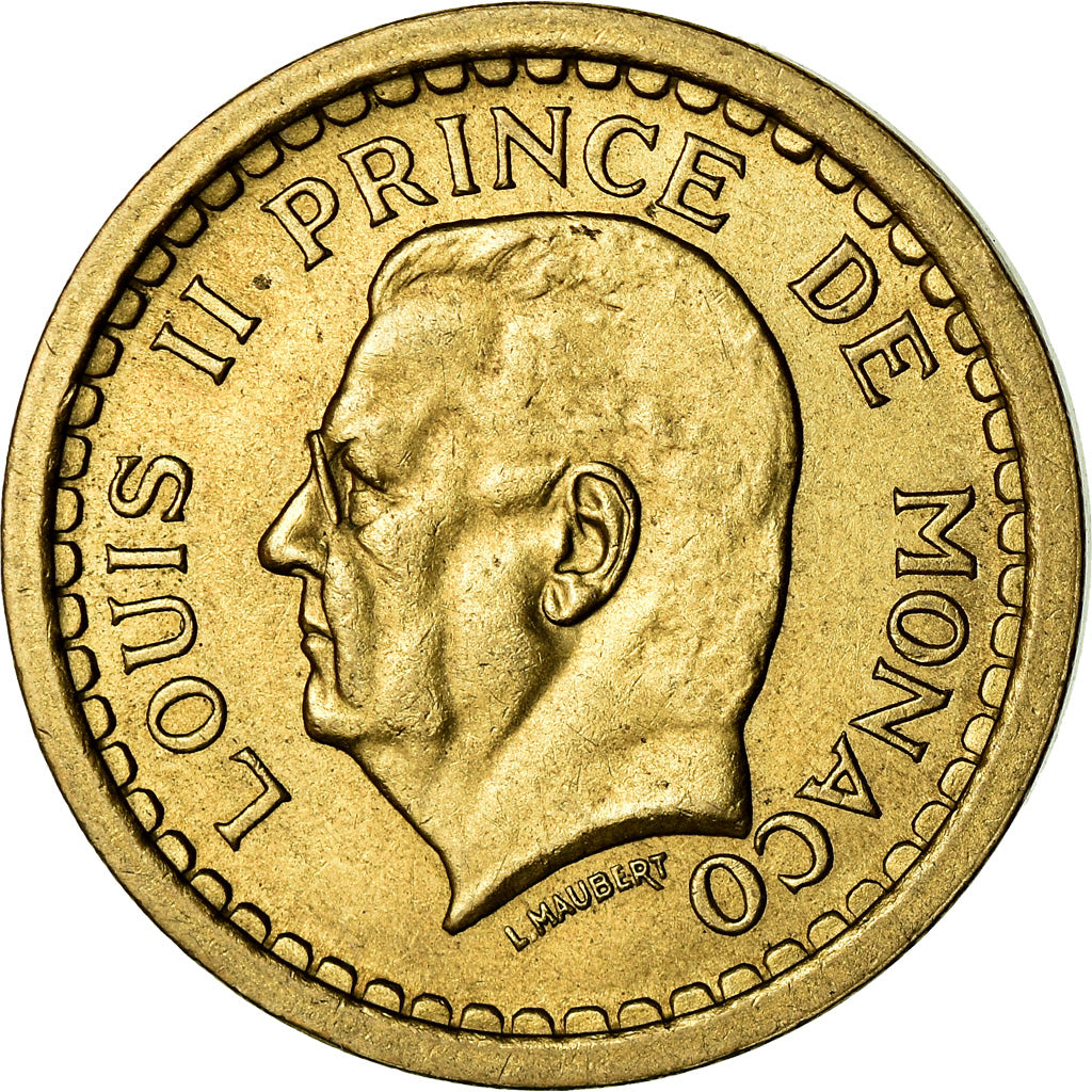 Coin, Monaco, 2 Francs, Undated (1943), Poissy, AU(55-58), Cupro-Aluminium