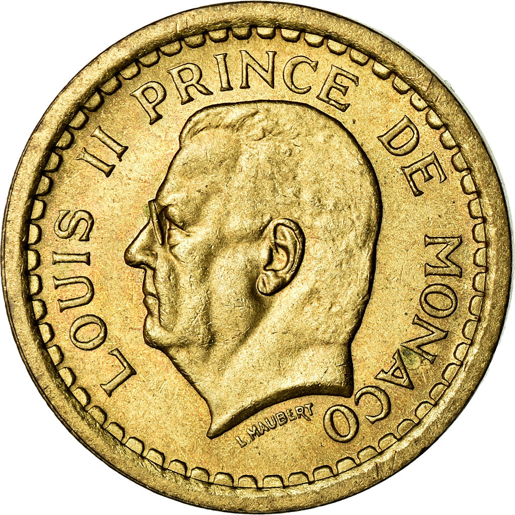 Moneta, Monaco, 2 Francs, Undated (1943), Poissy, SPL-, Rame-alluminio, KM:New