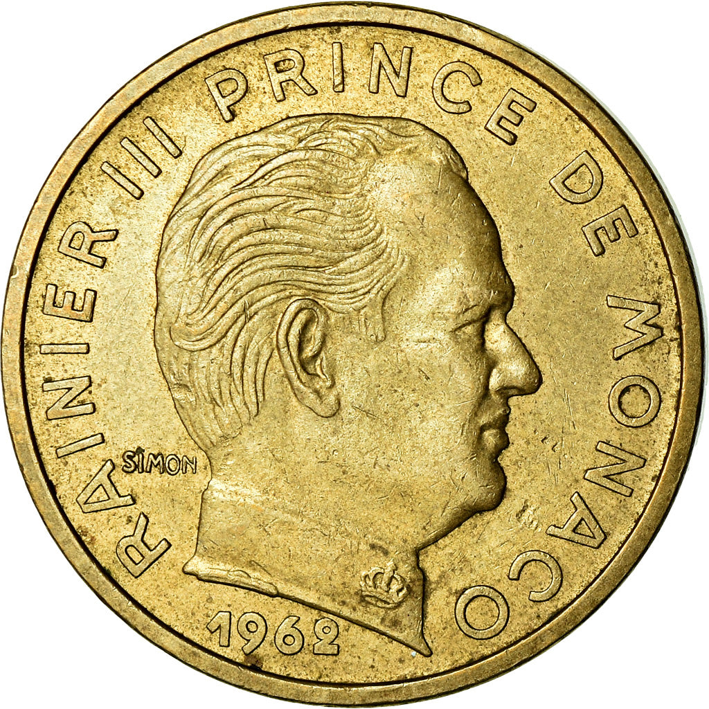 Coin, Monaco, Rainier III, 50 Centimes, 1962, AU(50-53), Aluminum-Bronze