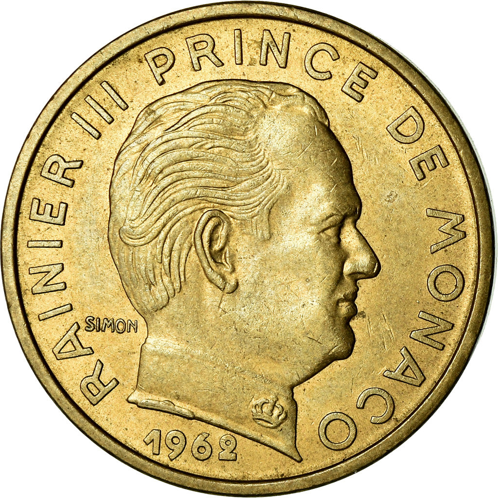 Coin, Monaco, Rainier III, 50 Centimes, 1962, EF(40-45), Aluminum-Bronze