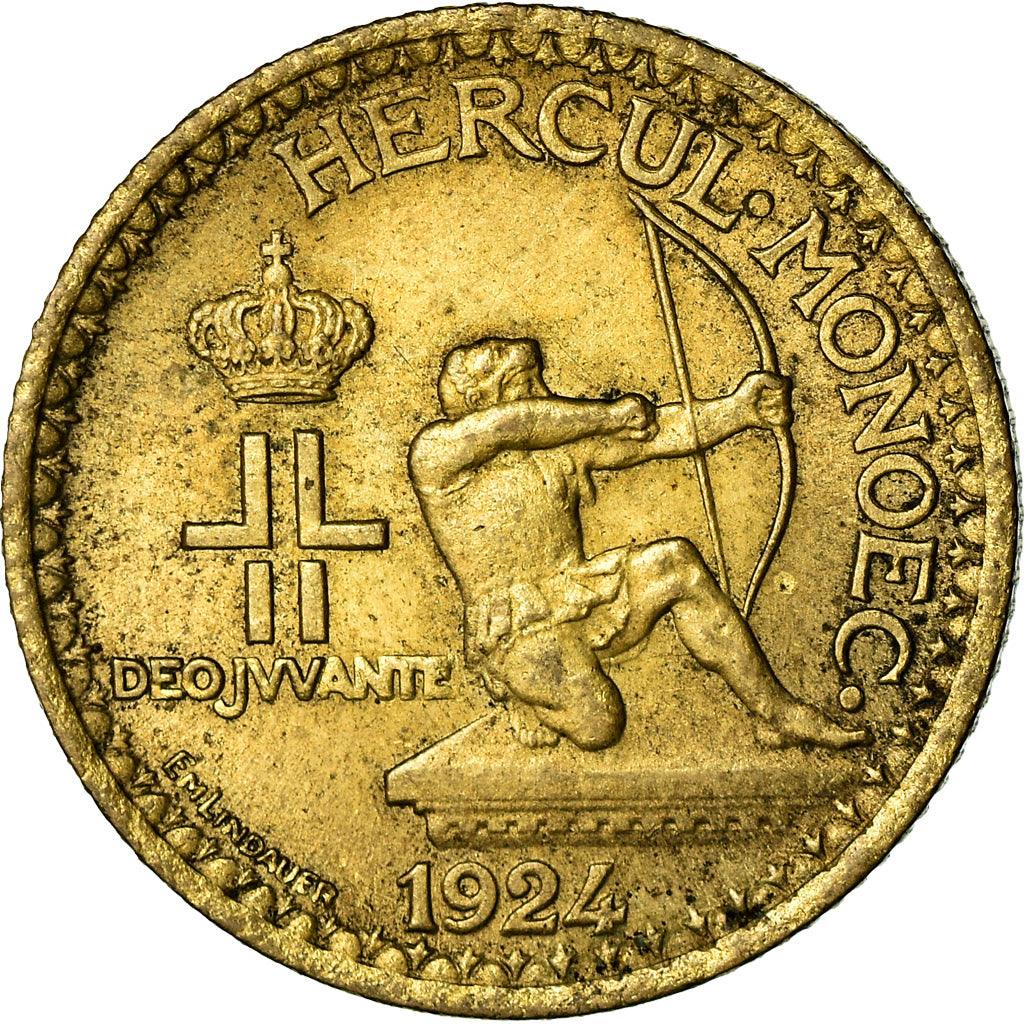 Münze, Monaco, Louis II, Franc, 1924, Poissy, S+, Aluminum-Bronze, KM:111
