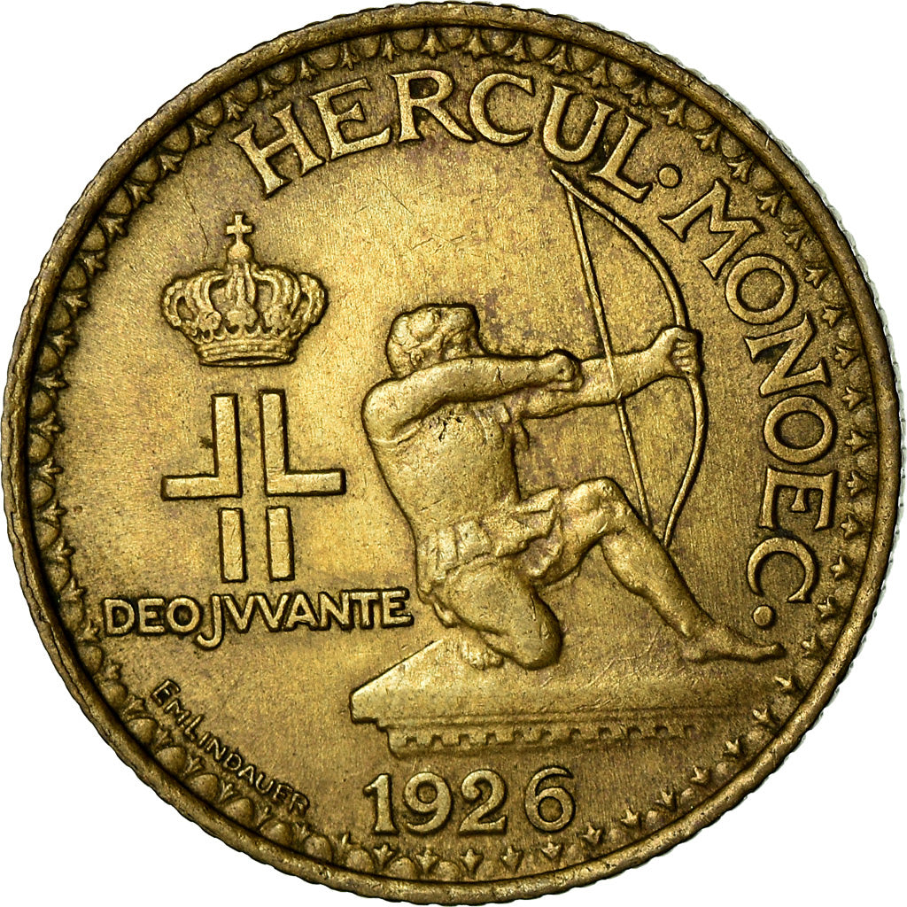 Monnaie, Monaco, Louis II, Franc, 1926, Poissy, TTB, Aluminum-Bronze