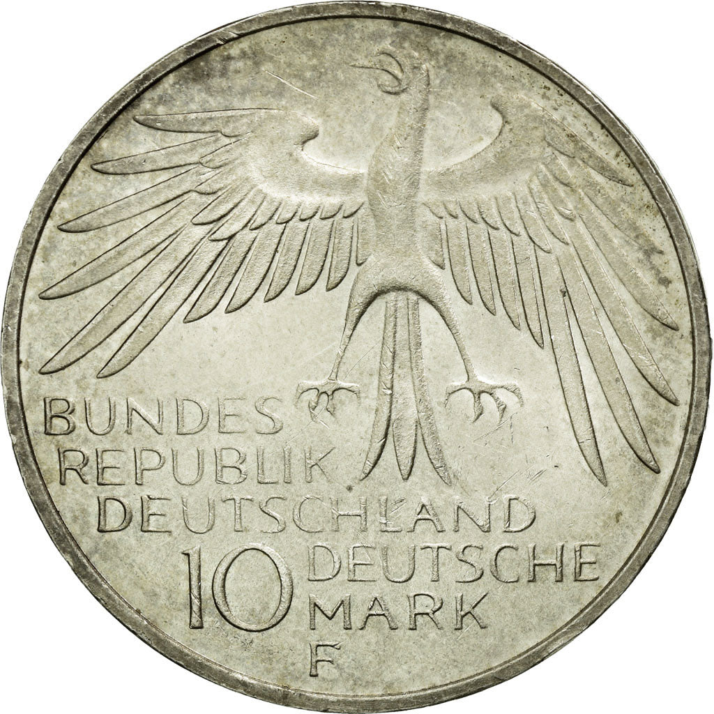 Coin, GERMANY - FEDERAL REPUBLIC, 10 Mark, 1972, Stuttgart, MS(60-62), Silver