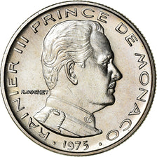 Coin, Monaco, Rainier III, 1/2 Franc, 1975, FDC, MS(65-70), Nickel, KM:145