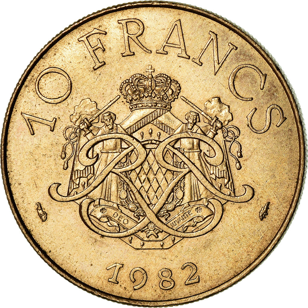 Coin, Monaco, Rainier III, 10 Francs, 1982, EF(40-45), Copper-Nickel-Aluminum