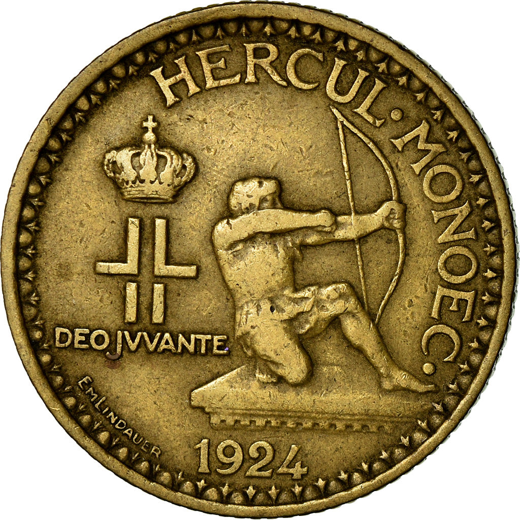 Munten, Monaco, Louis II, 2 Francs, 1924, Poissy, FR+, Aluminum-Bronze, KM:112