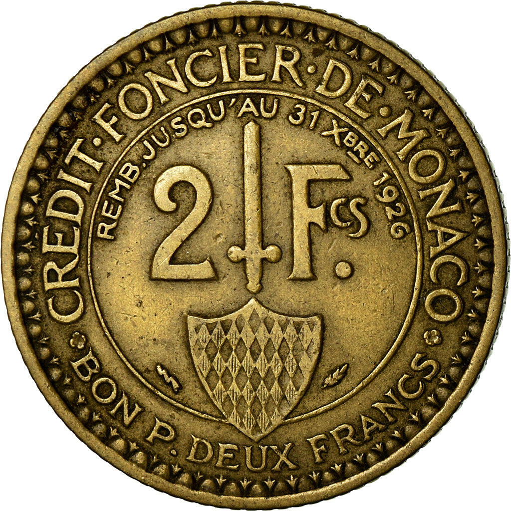 Munten, Monaco, Louis II, 2 Francs, 1924, Poissy, FR+, Aluminum-Bronze, KM:112