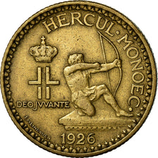 Coin, Monaco, Louis II, 2 Francs, 1926, Poissy, AU(50-53), Aluminum-Bronze