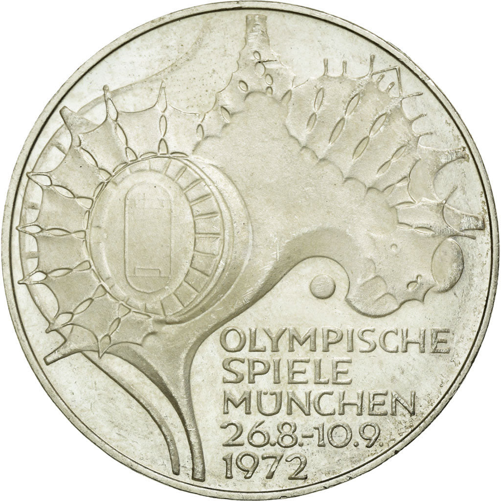 Coin, GERMANY - FEDERAL REPUBLIC, 10 Mark, 1972, Stuttgart, MS(60-62), Silver