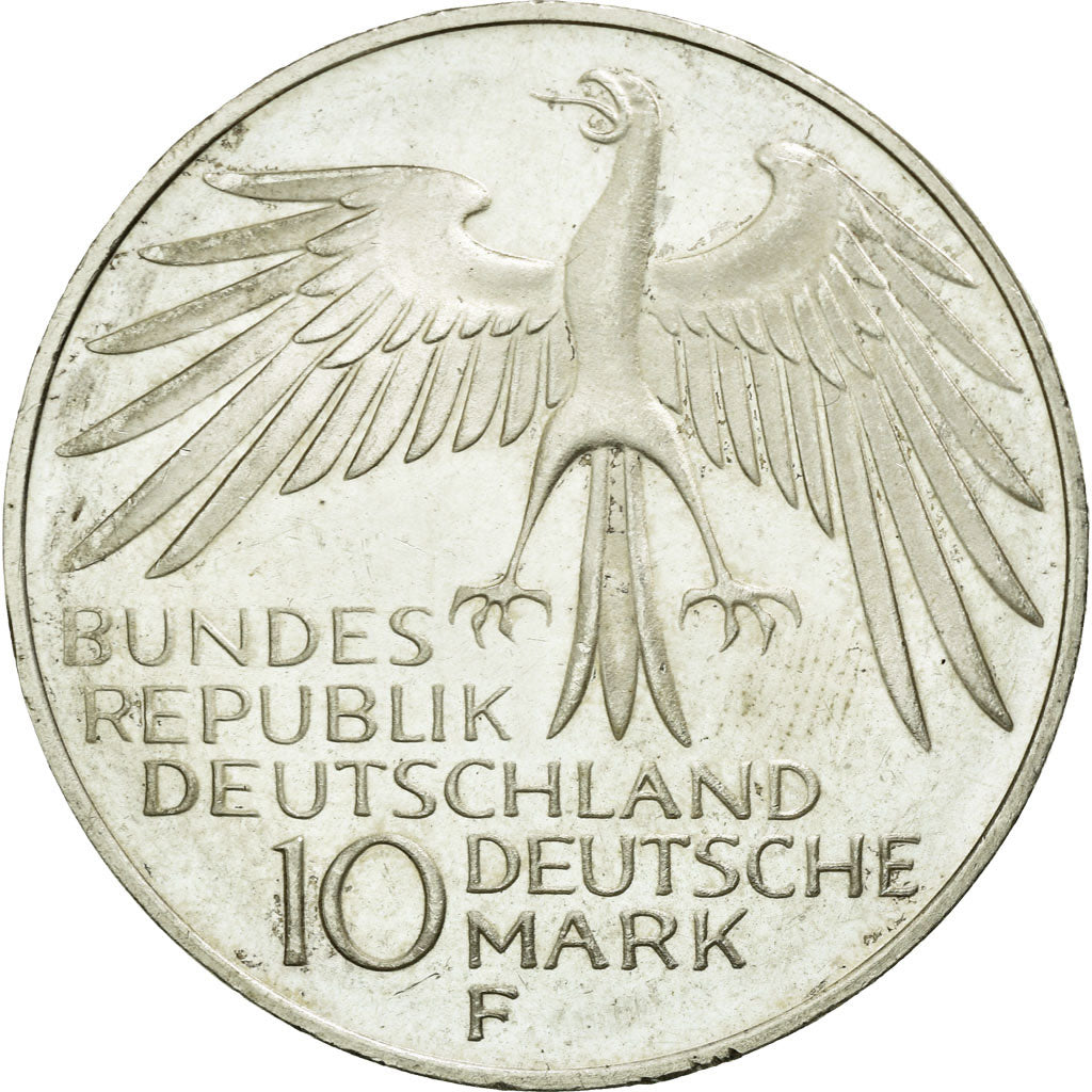 Coin, GERMANY - FEDERAL REPUBLIC, 10 Mark, 1972, Stuttgart, MS(60-62), Silver