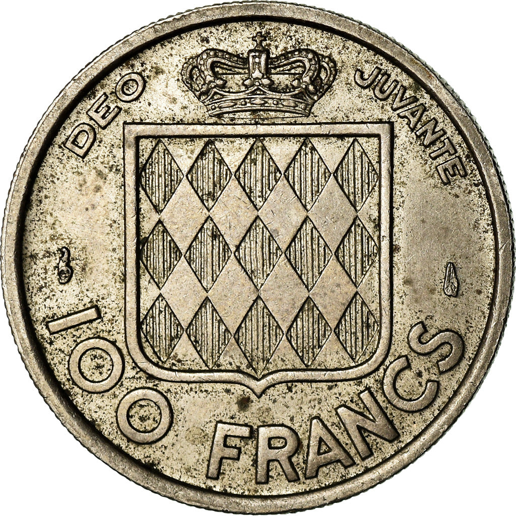 Coin, Monaco, Rainier III, 100 Francs, Cent, 1956, VF(30-35), Copper-nickel