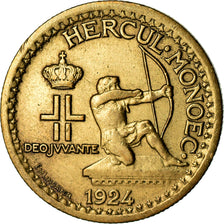 Coin, Monaco, Louis II, 50 Centimes, 1924, Poissy, EF(40-45), Aluminum-Bronze