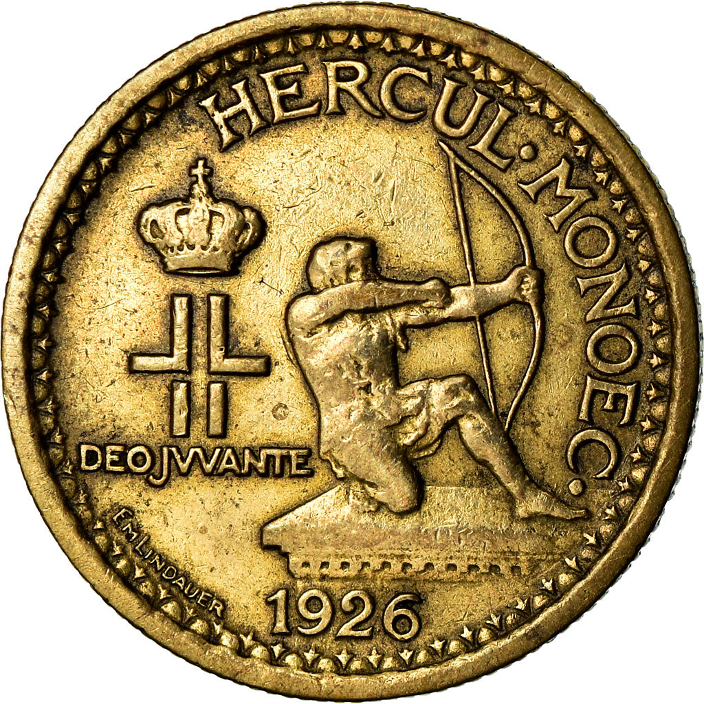 Monnaie, Monaco, Louis II, 50 Centimes, 1926, Poissy, TB+, Aluminum-Bronze