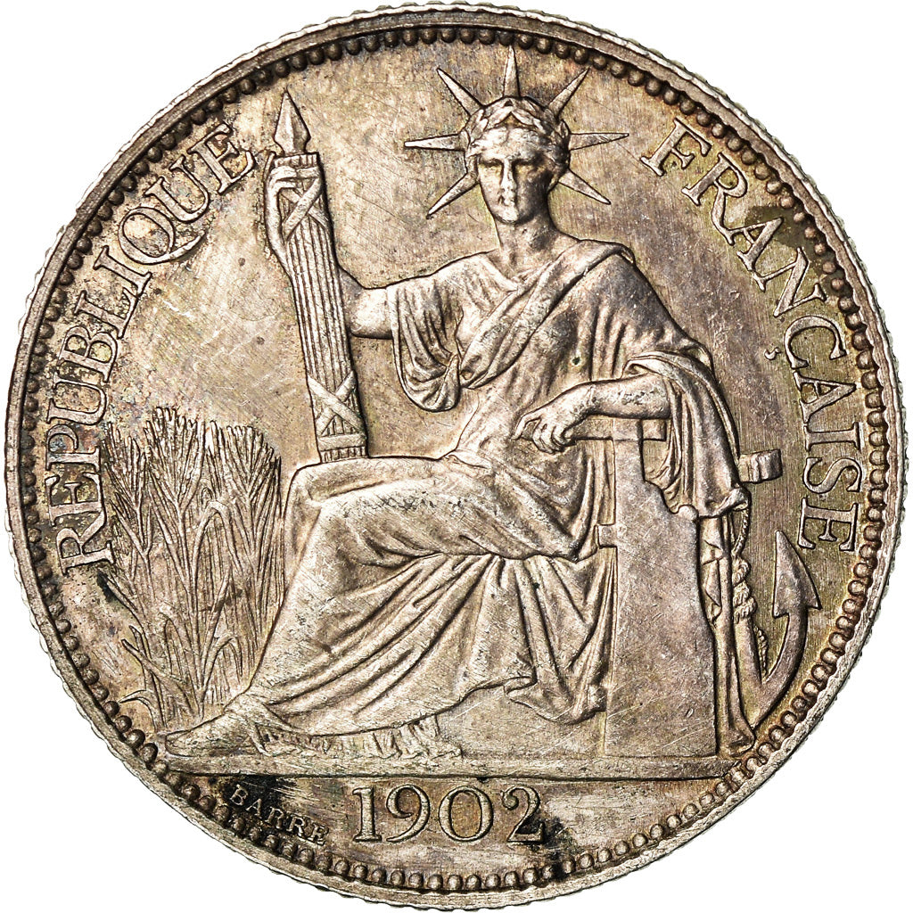 Coin, FRENCH INDO-CHINA, 20 Cents, 1902, Paris, EF(40-45), Silver, KM:10