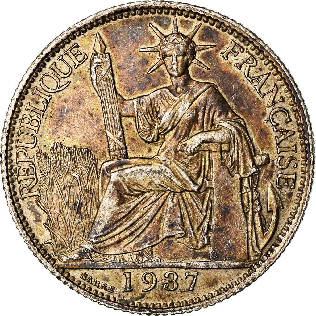 Moneta, INDOCINA FRANCESE, 20 Cents, 1937, Paris, BB, Argento, KM:17.2