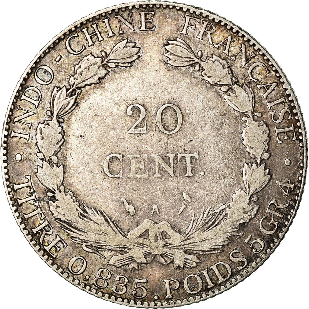 Coin, FRENCH INDO-CHINA, 20 Cents, 1899, Paris, VF(30-35), Silver, KM:10