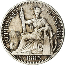 Coin, FRENCH INDO-CHINA, 10 Cents, 1885, Paris, VF(30-35), Silver, KM:2