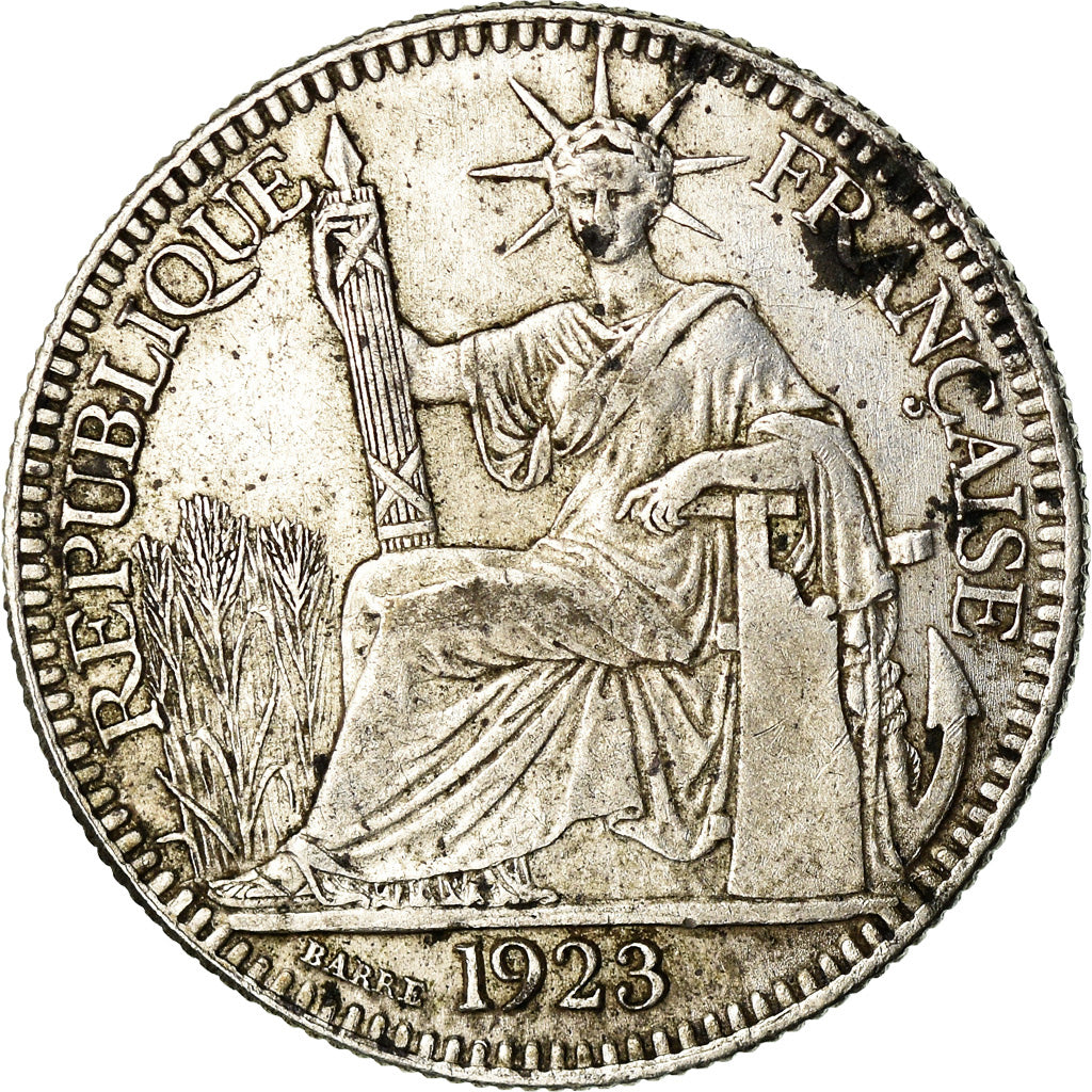 Coin, FRENCH INDO-CHINA, 10 Cents, 1923, Paris, VF(30-35), Silver, KM:16.1