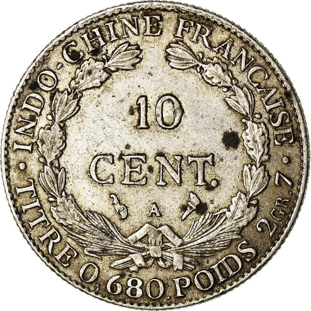 Coin, FRENCH INDO-CHINA, 10 Cents, 1923, Paris, VF(30-35), Silver, KM:16.1