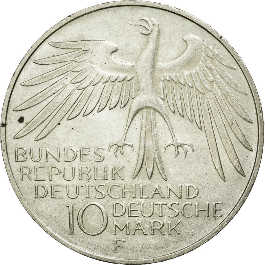 Coin, GERMANY - FEDERAL REPUBLIC, 10 Mark, 1972, Stuttgart, MS(60-62), Silver