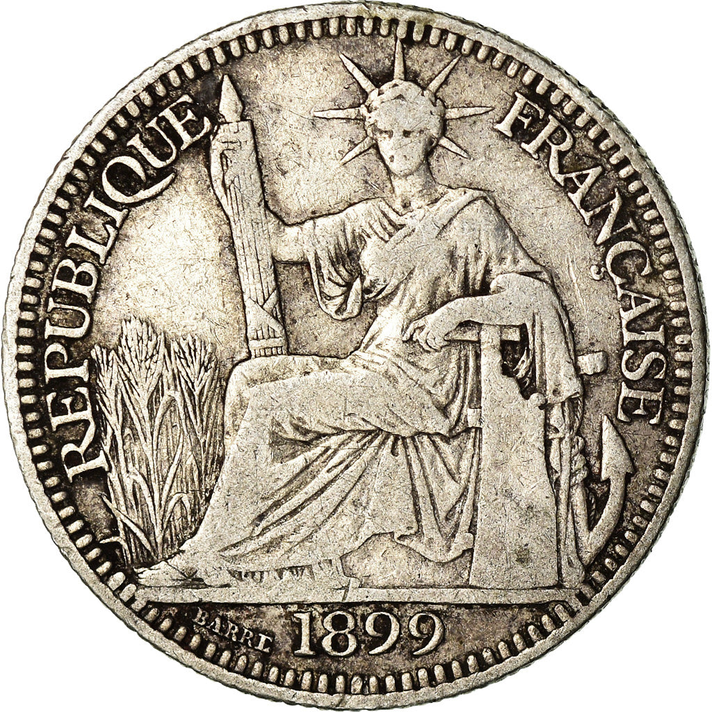 Coin, FRENCH INDO-CHINA, 20 Cents, 1899, Paris, VF(30-35), Silver, KM:10