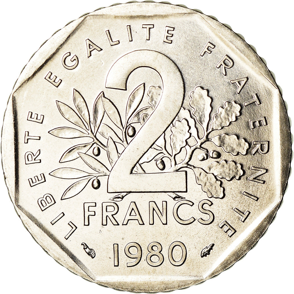 Coin, France, Semeuse, 2 Francs, 1980, Paris, FDC, MS(65-70), Nickel, KM:942.1