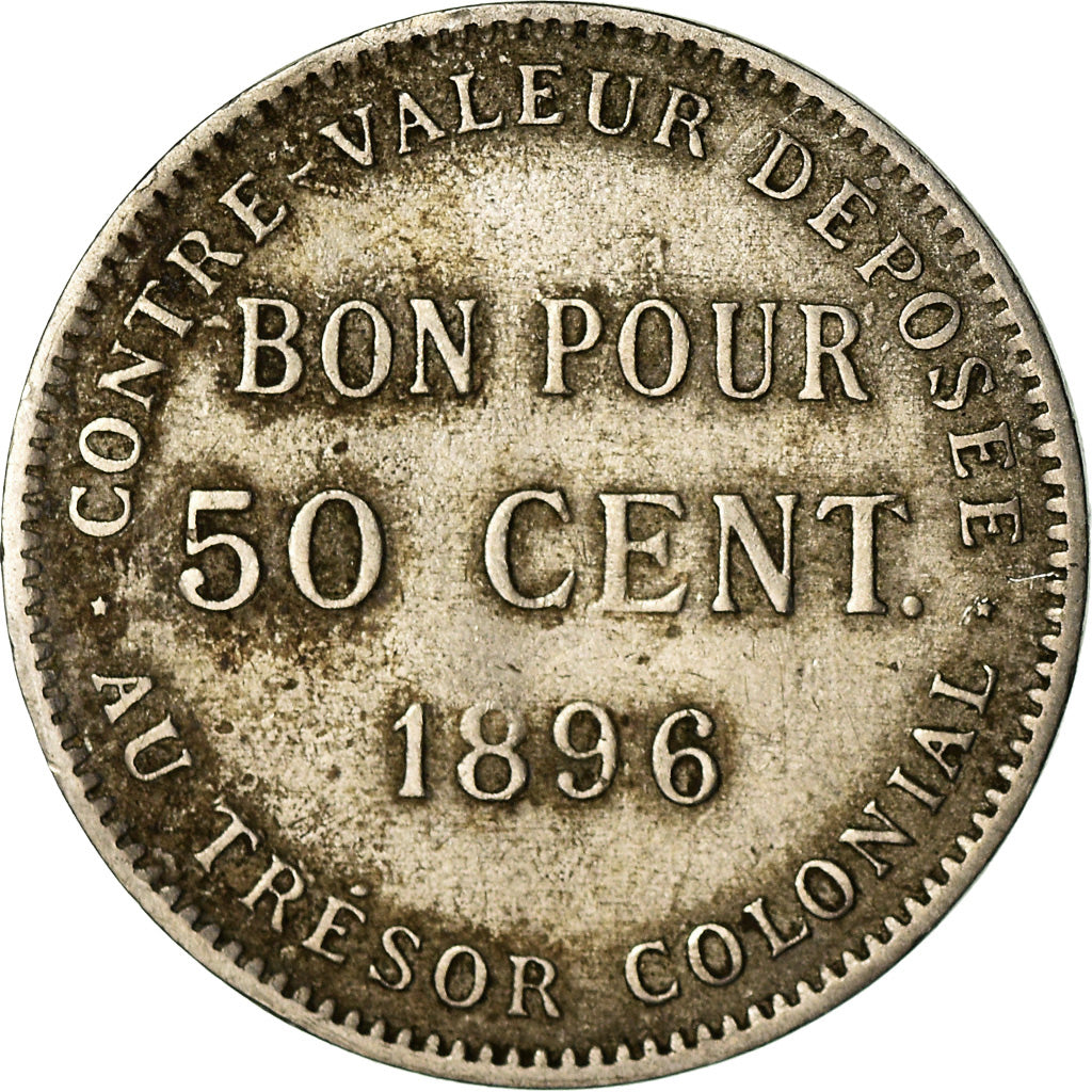 Coin, Réunion, 50 Centimes, 1896, VF(20-25), Copper-nickel, KM:4, Lecompte:41