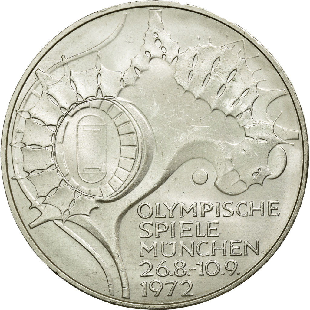 Coin, GERMANY - FEDERAL REPUBLIC, 10 Mark, 1972, Munich, MS(60-62), Silver