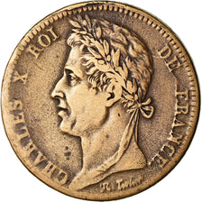 Coin, FRENCH COLONIES, Charles X, 10 Centimes, 1827, La Rochelle, EF(40-45)
