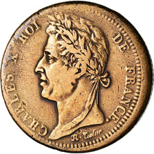 Moneta, Colonie francesi, Charles X, 10 Centimes, 1828, Paris, BB, Bronzo