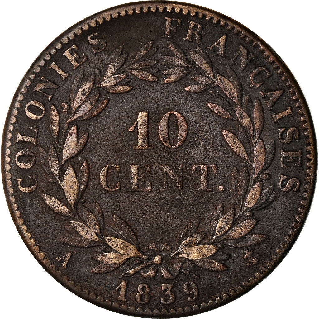 Coin, FRENCH COLONIES, Louis - Philippe, 10 Centimes, 1839, Paris, VF(30-35)