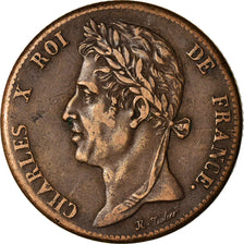 Coin, FRENCH COLONIES, Charles X, 5 Centimes, 1828, Paris, EF(40-45), Bronze