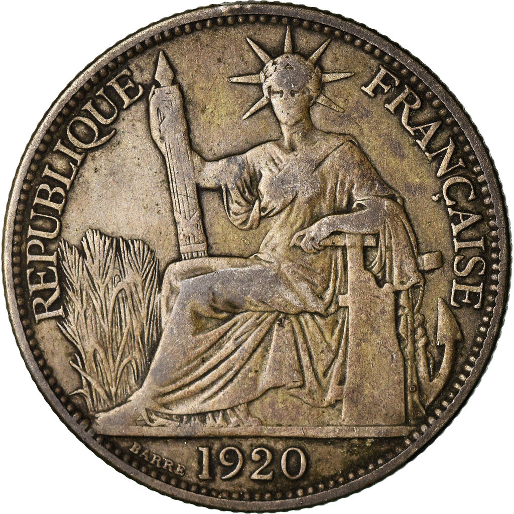 Coin, FRENCH INDO-CHINA, 20 Cents, 1920, San Francisco, VF(20-25), Silver