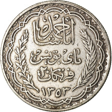 Coin, Tunisia, Ahmad Pasha Bey, 20 Francs, 1934, Paris, EF(40-45), Silver