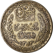 Münze, Tunesien, Ahmad Pasha Bey, 20 Francs, 1934, Paris, SS, Silber, KM:263