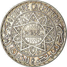 Coin, Morocco, Mohammed V, 10 Francs, AH 1352/1933, Paris, AU(50-53), Silver