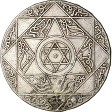 Coin, Morocco, 'Abd al-Aziz, 5 Dirhams, 1897, Paris, VF(30-35), Silver, KM:12.2