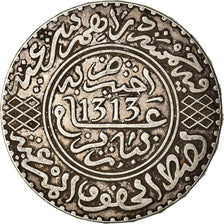 Coin, Morocco, Moulay al-Hasan I, 5 Dirhams, 1895/AH1313, Paris, EF(40-45)