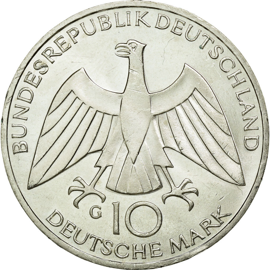 Coin, GERMANY - FEDERAL REPUBLIC, 10 Mark, 1972, Karlsruhe, MS(60-62), Silver