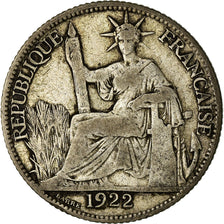 Coin, FRENCH INDO-CHINA, 20 Cents, 1922, Paris, VF(20-25), Silver, KM:17.1