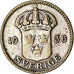 Coin, Sweden, Gustaf V, 25 Öre, 1936, EF(40-45), Silver, KM:785