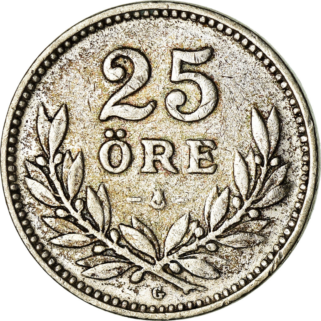Coin, Sweden, Gustaf V, 25 Öre, 1936, EF(40-45), Silver, KM:785