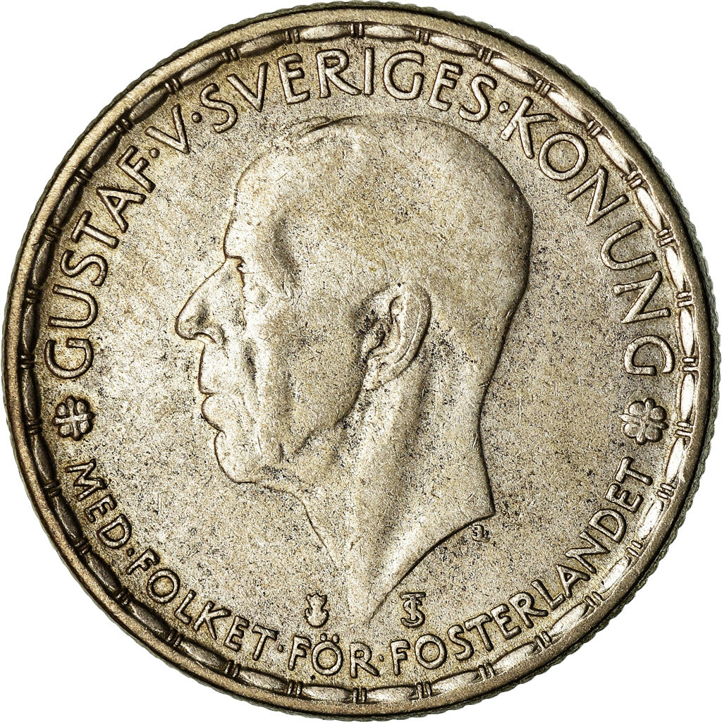 Moneta, Svezia, Gustaf V, Krona, 1946, BB, Argento, KM:814