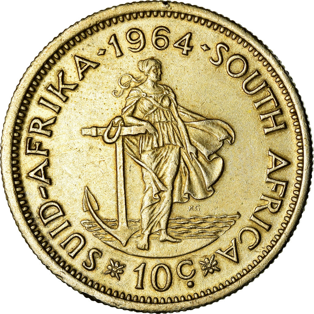 Coin, South Africa, 10 Cents, 1964, EF(40-45), Silver, KM:60
