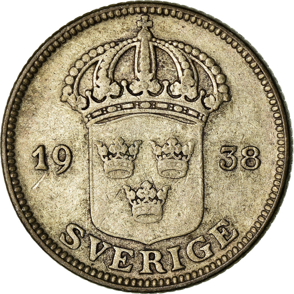 Coin, Sweden, Gustaf V, 50 Öre, 1938, EF(40-45), Silver, KM:788