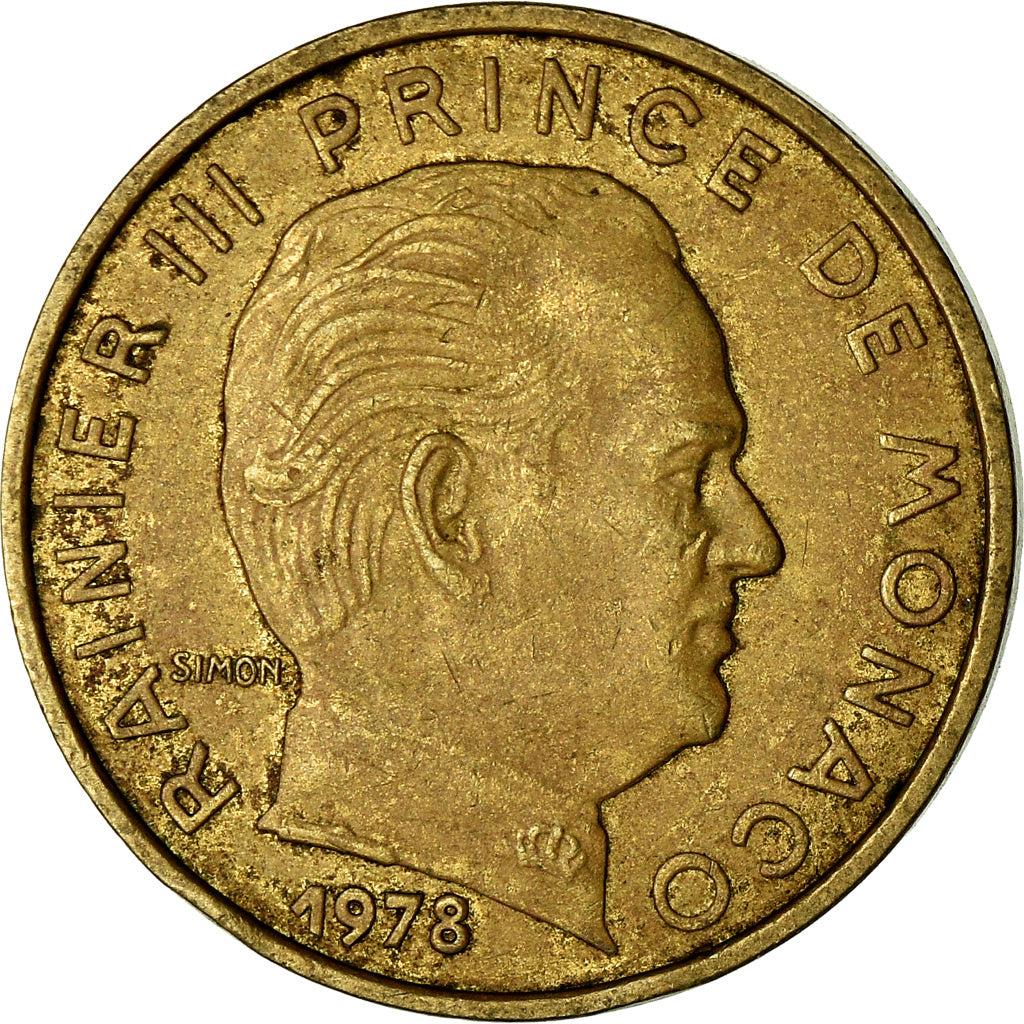 Coin, Monaco, Rainier III, 10 Centimes, 1978, VF(30-35), Aluminum-Bronze